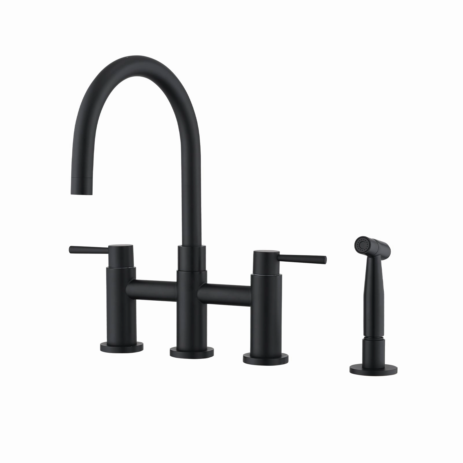 Streamdale Double Handle Bridge Kitchen Faucet With Side Spray Cooking Tools & Accessories buy more save more