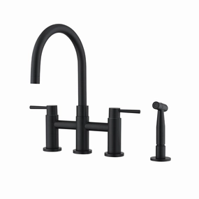 Streamdale Double Handle Bridge Kitchen Faucet With Side Spray Cooking Tools & Accessories buy more save more