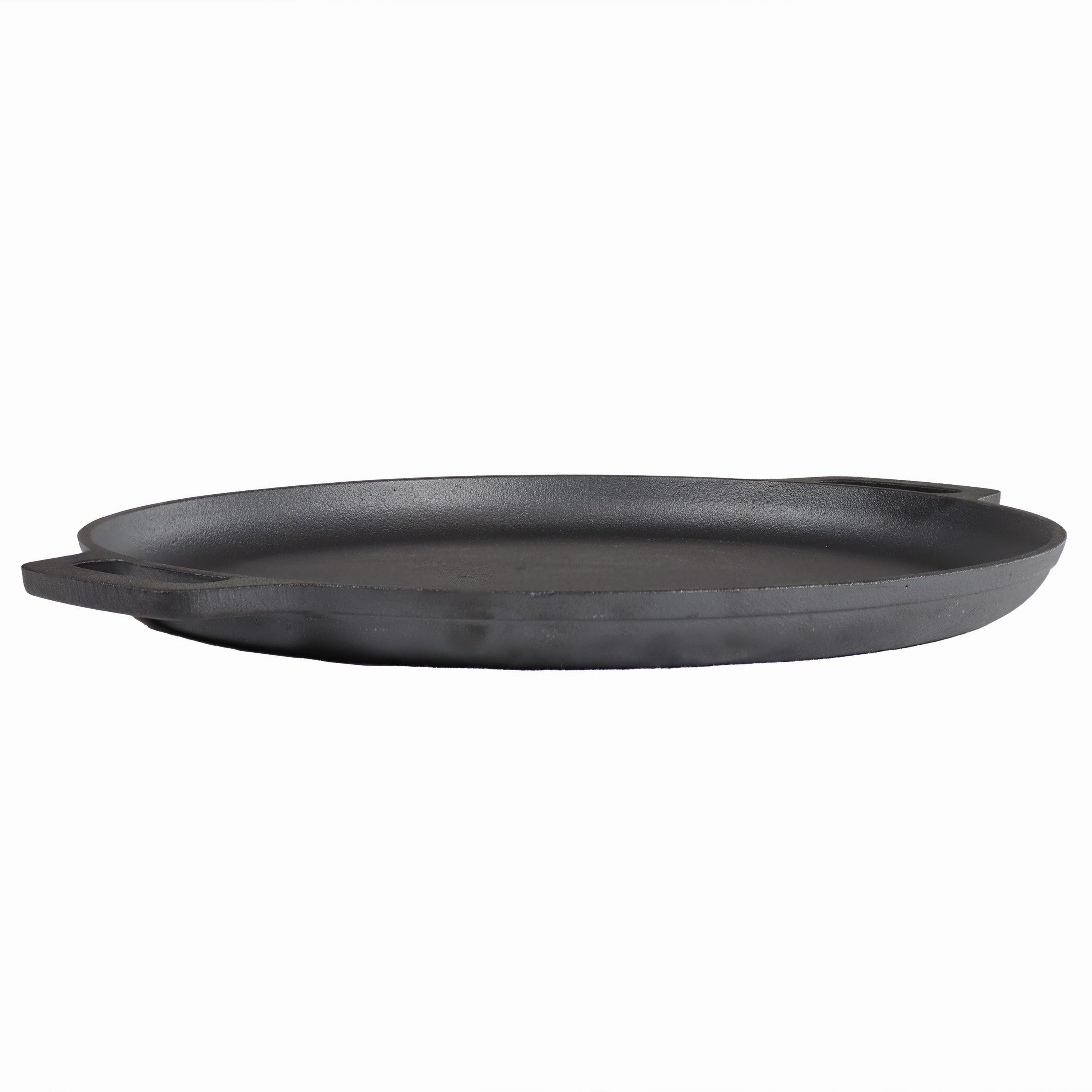 Sunnydaze 13.75" Cast Iron Pizza Pan with Handles