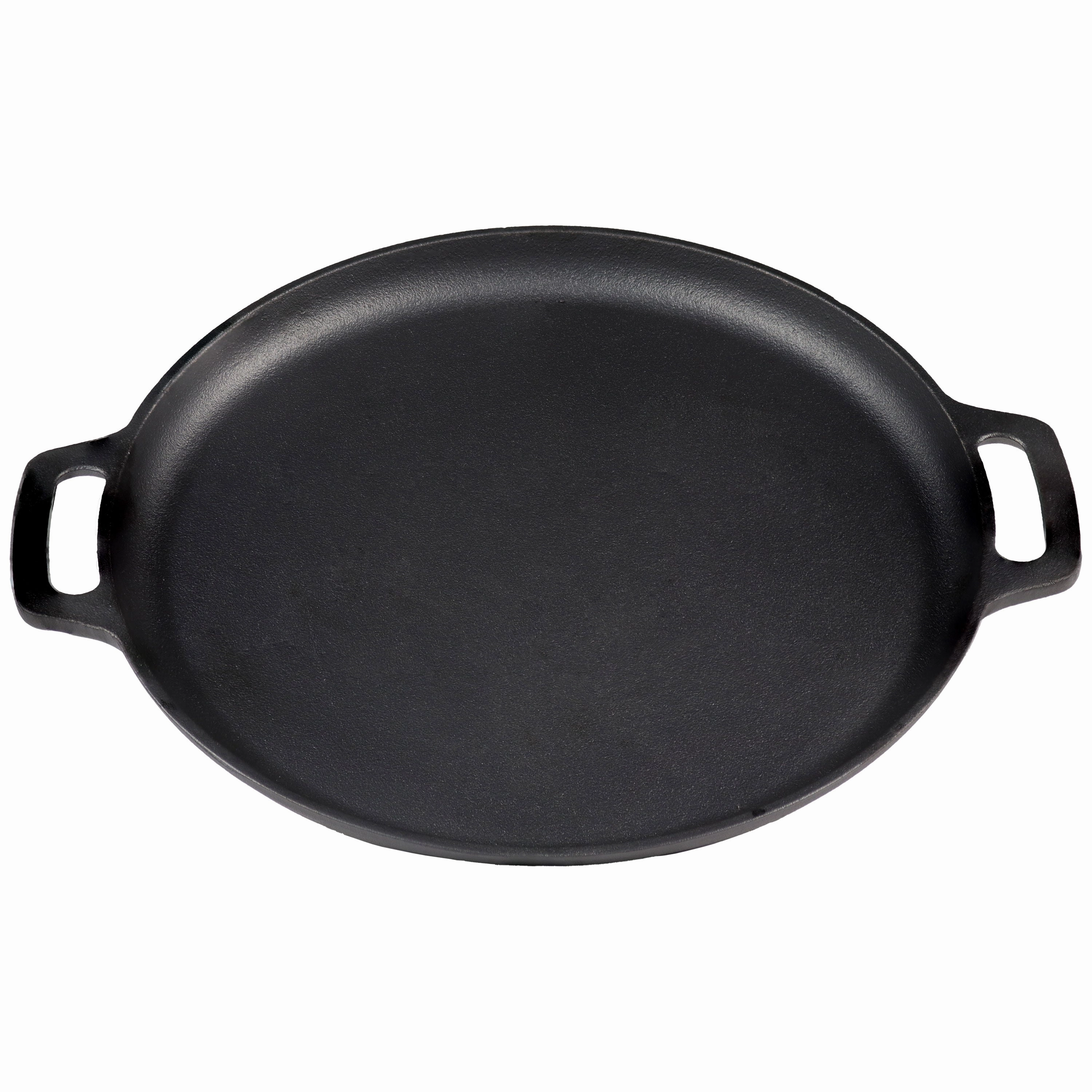 Sunnydaze 13.75" Cast Iron Pizza Pan with Handles Cookware online kitchen sale