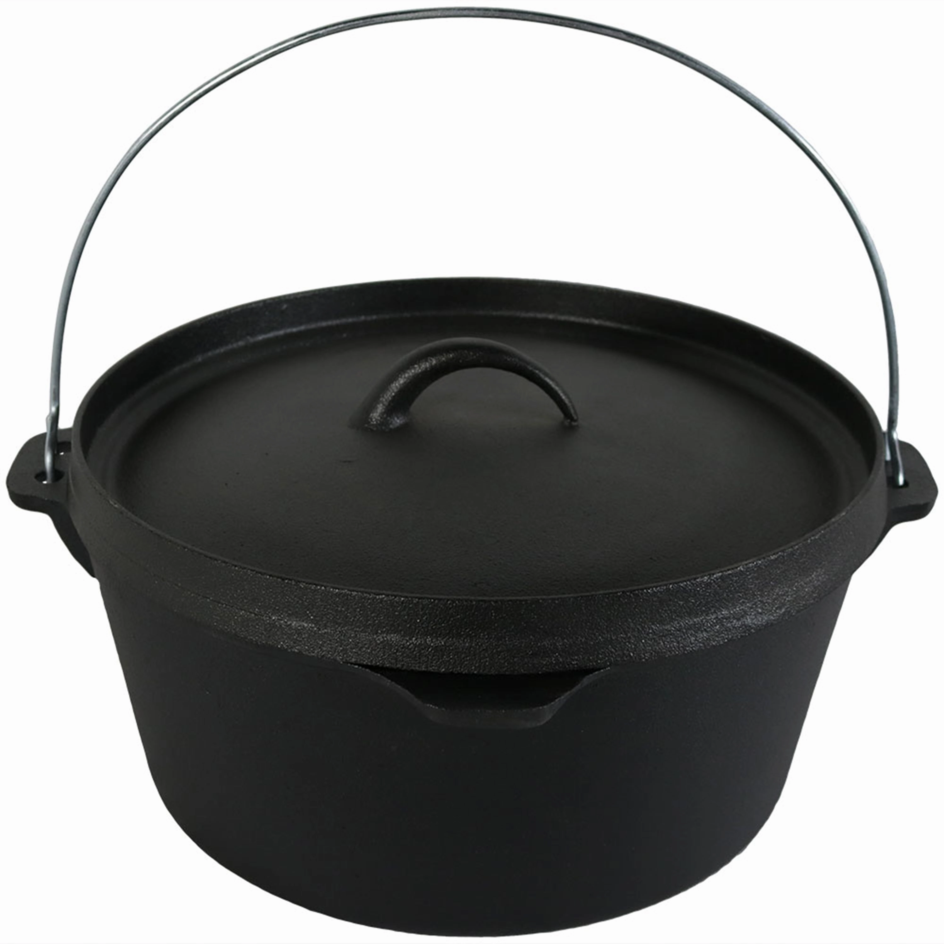 Sunnydaze Indoor/Outdoor Large Pre-Seasoned Cast Iron Dutch Oven Pot with Lid and Handle - 8 qt - Black Cookware online kitchen sale