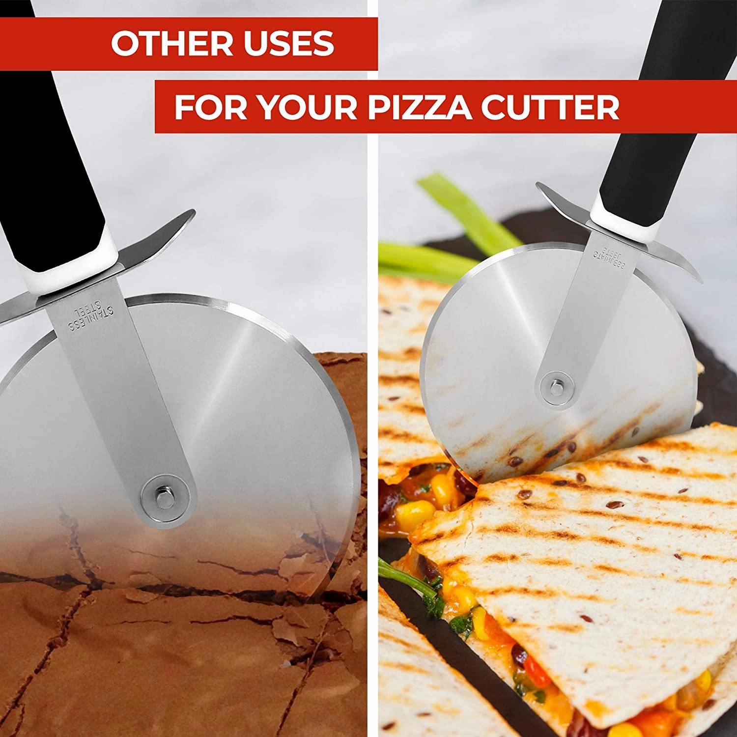 Super Sharp Stainless Steel Pizza Cutter with Comfort Handle
