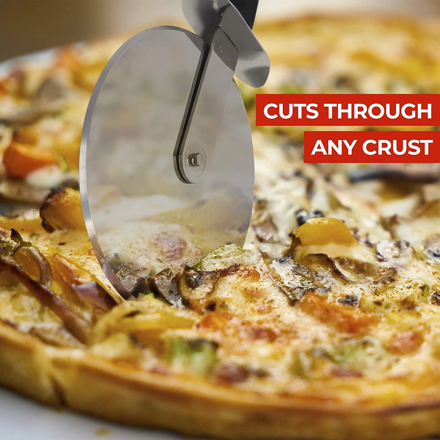 Super Sharp Stainless Steel Pizza Cutter with Comfort Handle