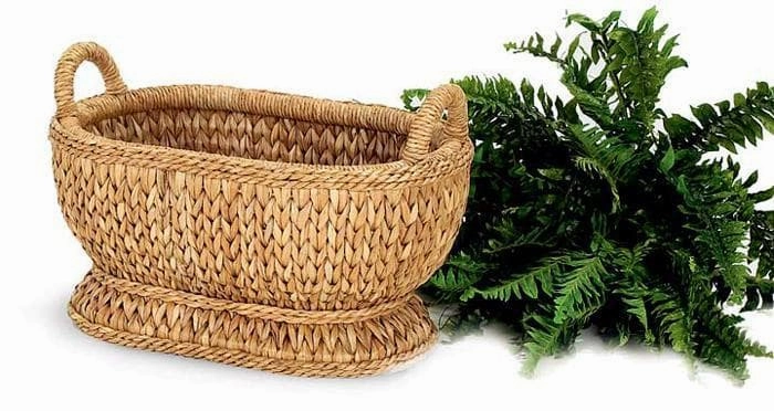 Sweater Weave Palm Leaf Compote Basket Decorative Baskets clearance deals