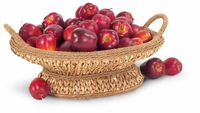 Sweater Weave Palm Leaf Oval Compote Basket Decorative Baskets clearance deals