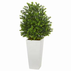Sweet Grass Artificial Plant in White Tower Planter (Indoor/Outdoor) Faux Florals home florals discount