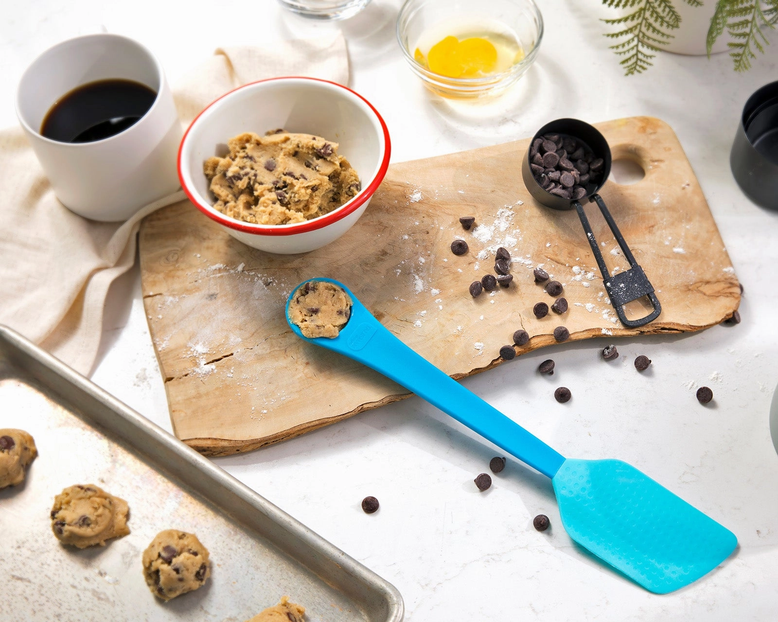 Talisman Designs 2-in-1 Cookie Scoop Spatula, Blue