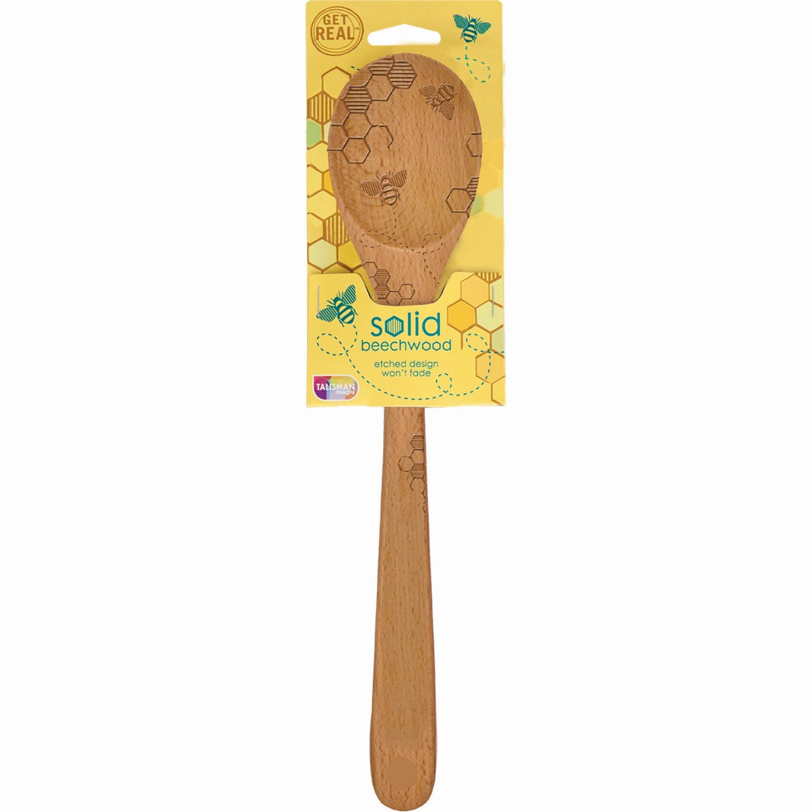 Talisman Designs Beechwood Mixing Spoon, Honey Bee Collection, Set of 1