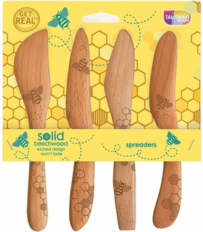 Talisman Designs Beechwood Spreaders, Honey Bee Collection Set of 4 Cooking Tools & Accessories mega discount