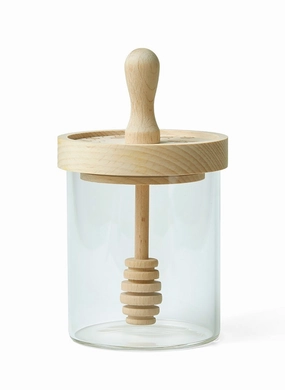 Talisman Designs Glass Honey Jar with Laser Etched Beechwood Lid & Integrated Honey Dipper, Honey Bee Collection Cooking Tools & Accessories mega discount