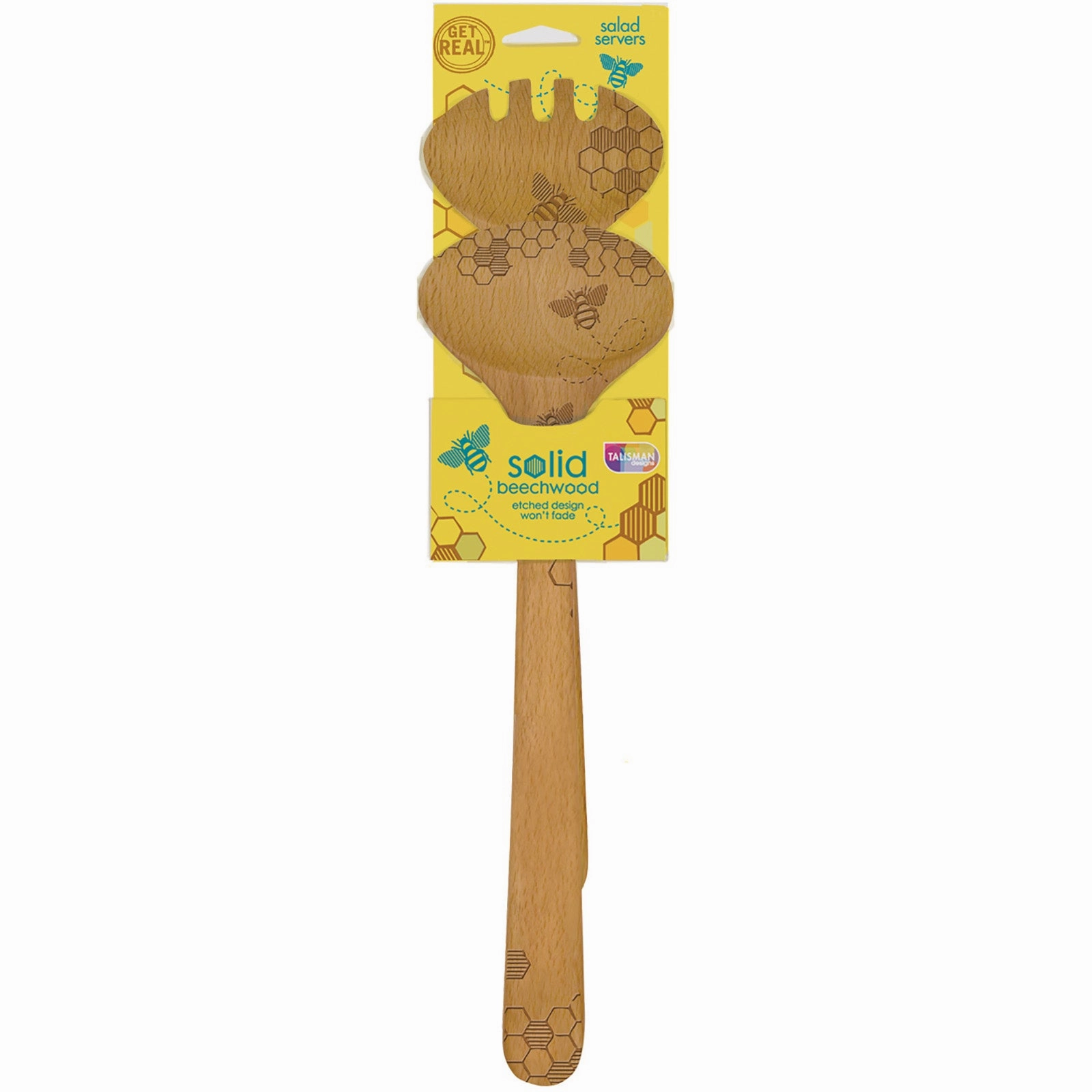 Talisman Designs Laser Etched Beechwood Salad Serving Set, Honey Bee Collection, Set of 2 Cooking Tools & Accessories mega discount