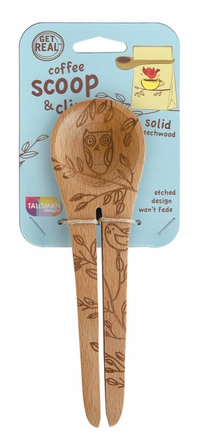 Talisman Designs Laser Etched Honey Bee Beechwood Coffee Scoop & Clip, Nature Collection Cooking Tools & Accessories buy more save more