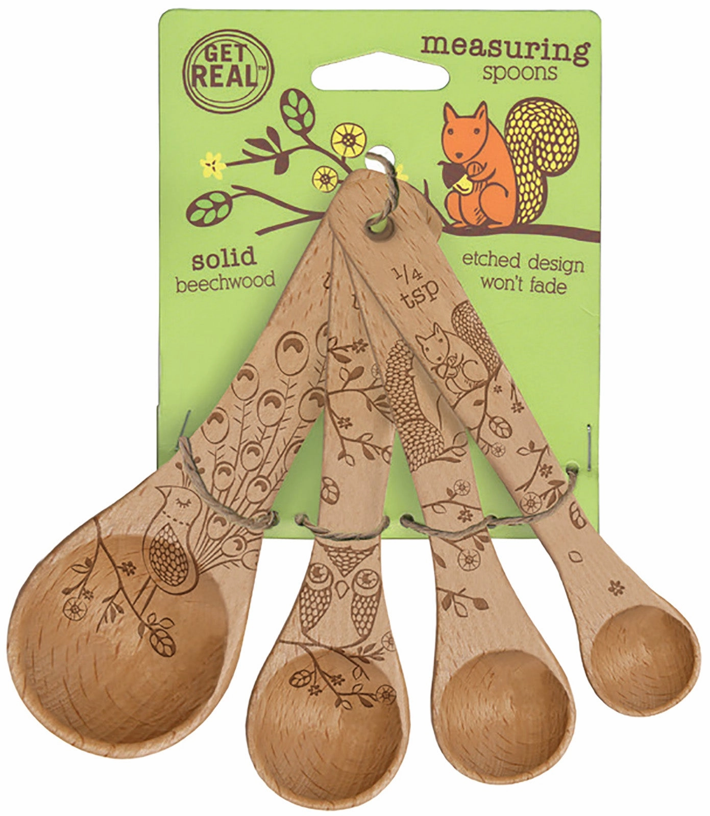 Talisman Designs Laser Etched Honey Bee Beechwood Measuring Spoons, Woodland Collection, Set of 4 Cooking Tools & Accessories mega discount