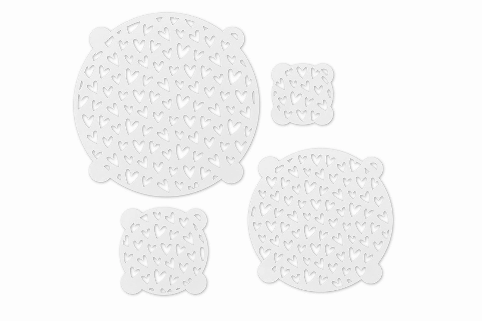 Talisman Designs Multi-Use Baking Stencils, Hearts Design, Set of 4 sizes, 3.5 inch, 5 inch, 8 inch, & 10 inch, White Cooking Tools & Accessories mega discount