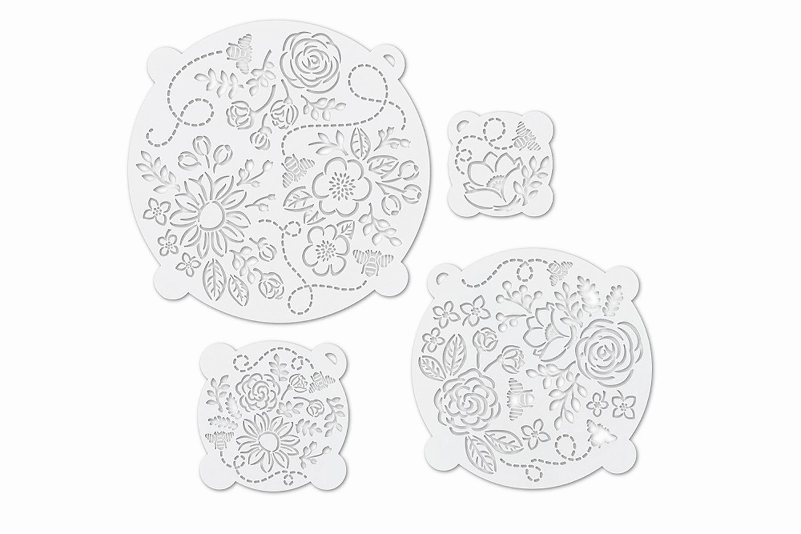 Talisman Designs Multi-Use Baking Stencils, Honey Bee Design, Set of 4 sizes, 3.5 inch, 5 inch, 8 inch, & 10 inch, White Cooking Tools & Accessories mega discount