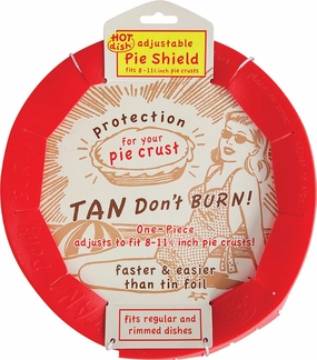 Talisman Designs Silicone Adjustable Pie Shield, 8 to 11.5 inches, Red Bakeware online promo