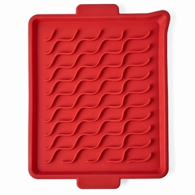 Talisman Designs Silicone Microwave Bacon Tray, 9.5 x 12.75 inches, Red Bakeware online promo