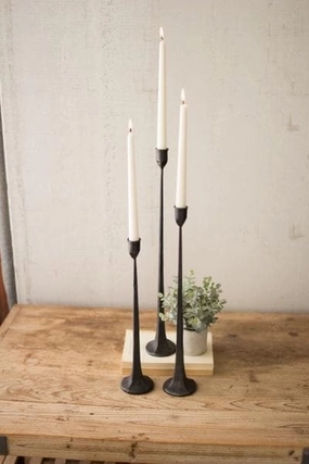 Tall Cast Iron Taper Candle Holders Set/3 Candle Holders discount collection