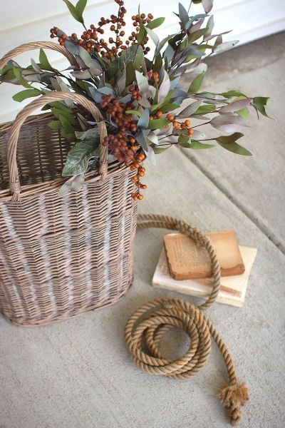 Tall Oval Wicker Baskets Set Of Two