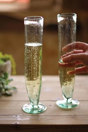 Tall Recycled Champagne Flute S/6 Drinkware best price