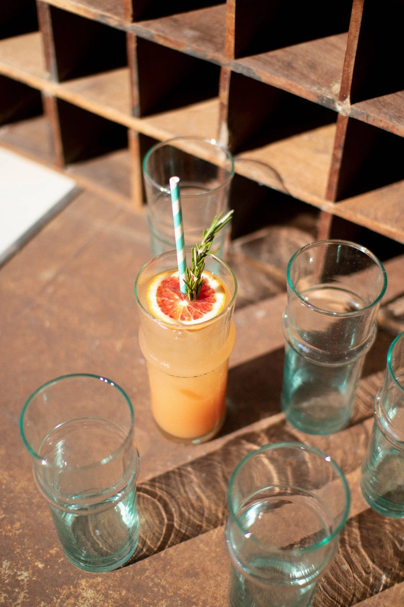 Tall Recycled Moroccan Style Tea Glass (Set of Six)