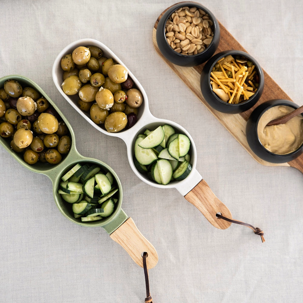 Tapas Set Acacia Tray with 3 Bowls