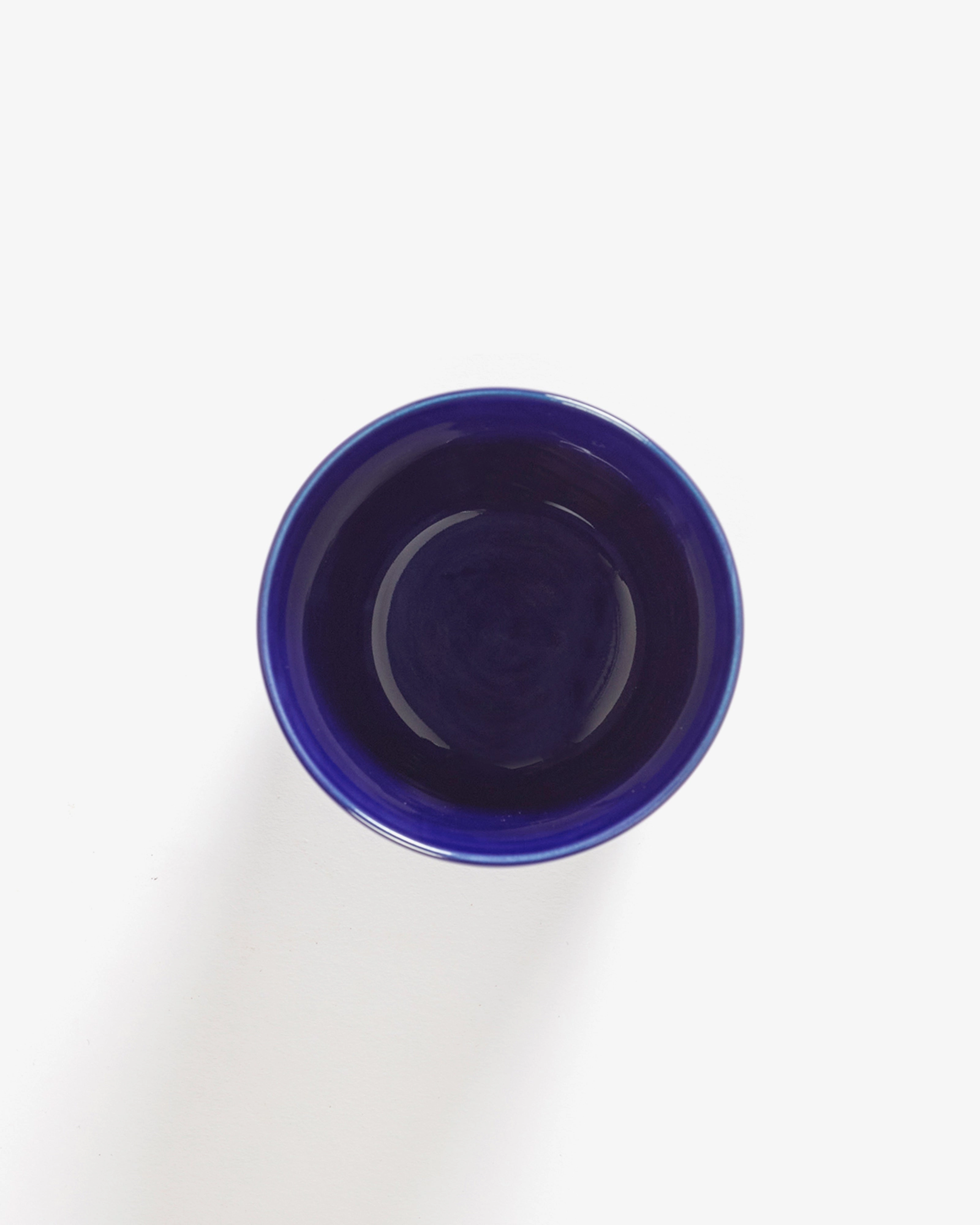 Tea cup 11.16 OZ dark blue - white stripes Feast