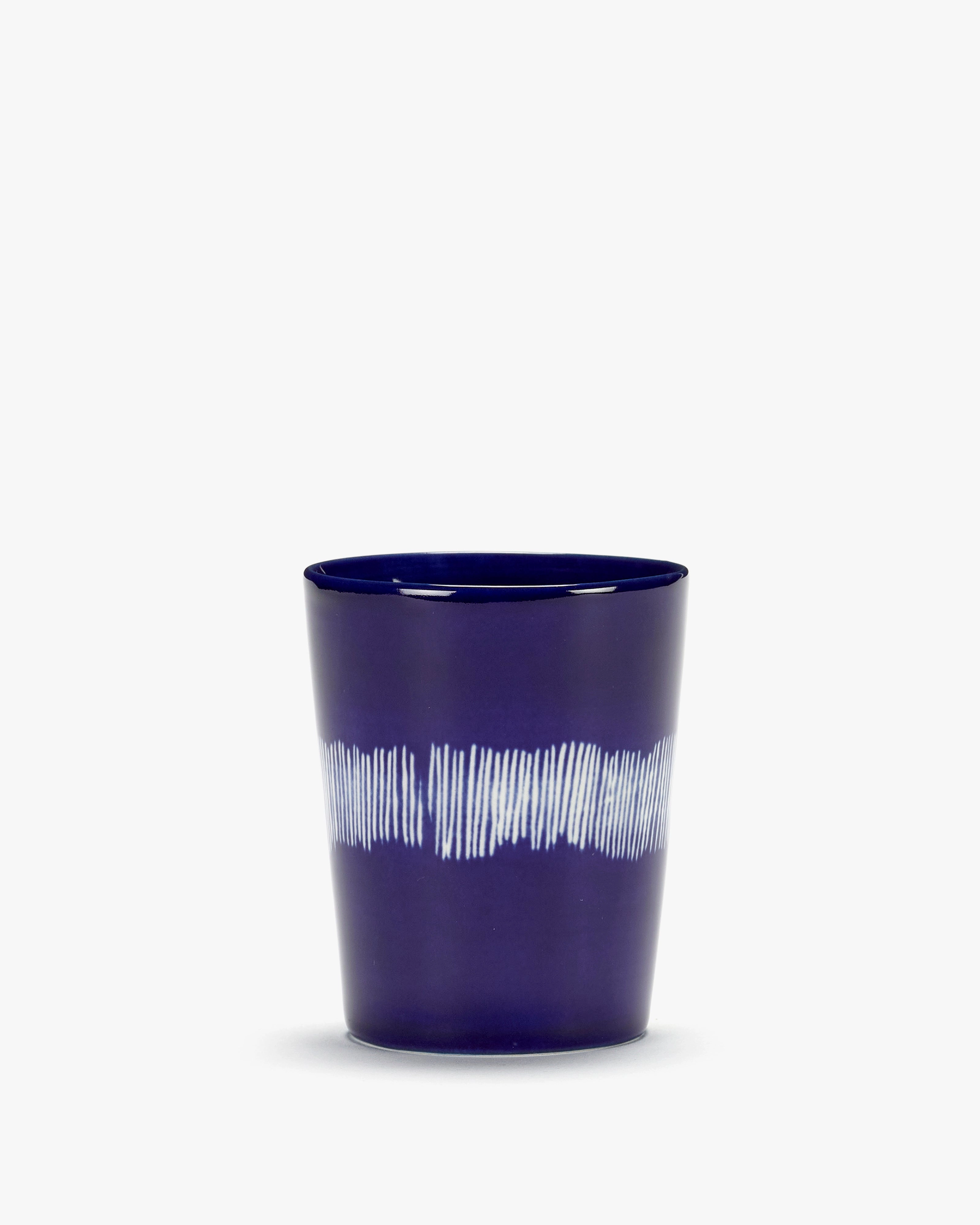 Tea cup 11.16 OZ dark blue - white stripes Feast Dinnerware tableware outlet