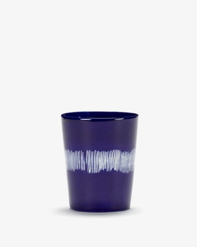 Tea cup 11.16 OZ dark blue - white stripes Feast Dinnerware tableware outlet