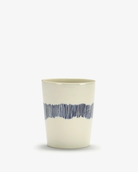 Tea cup 11.16 OZ white - blue stripes Feast Dinnerware tableware outlet