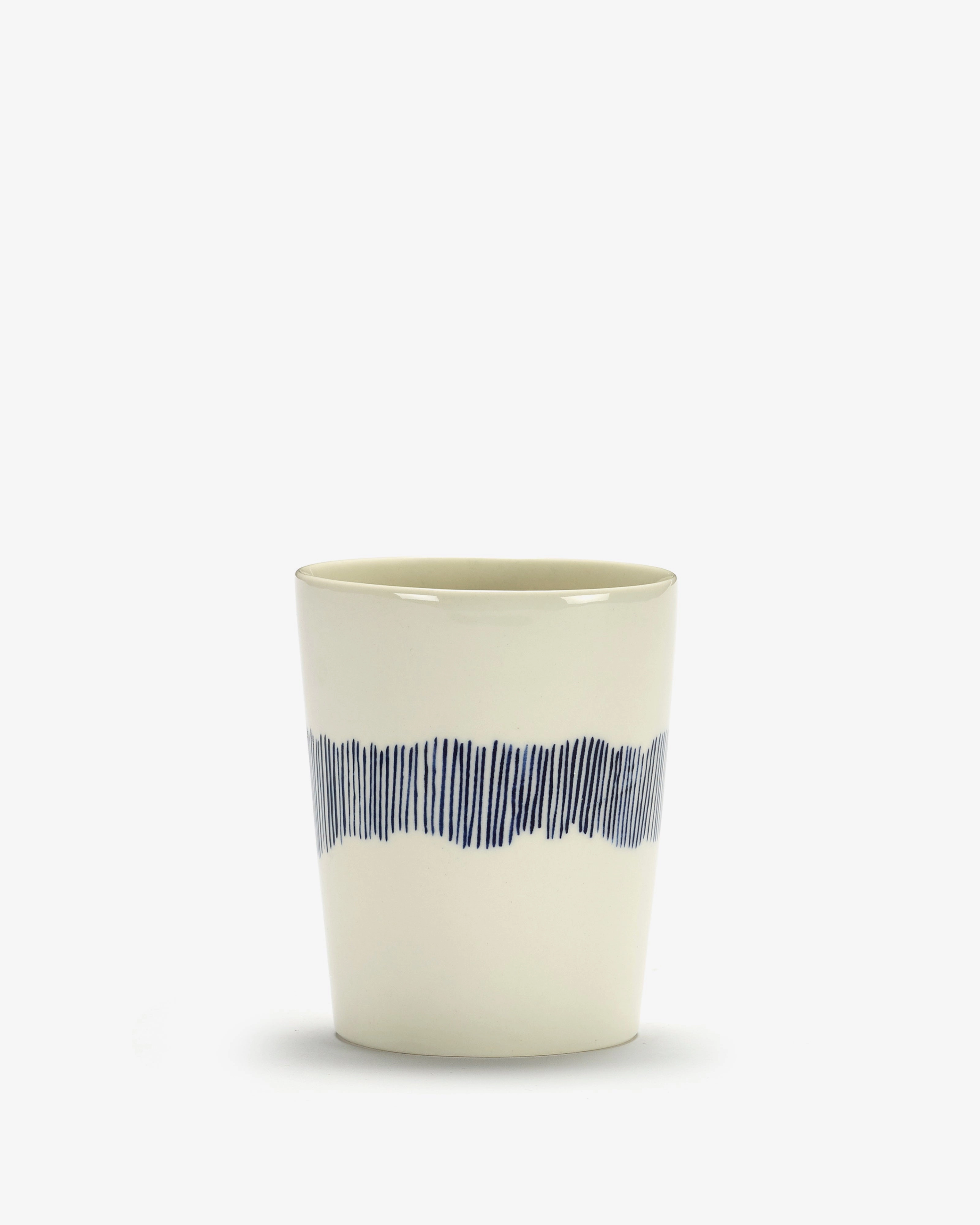 Tea cup 11.16 OZ white - blue stripes Feast Dinnerware tableware outlet