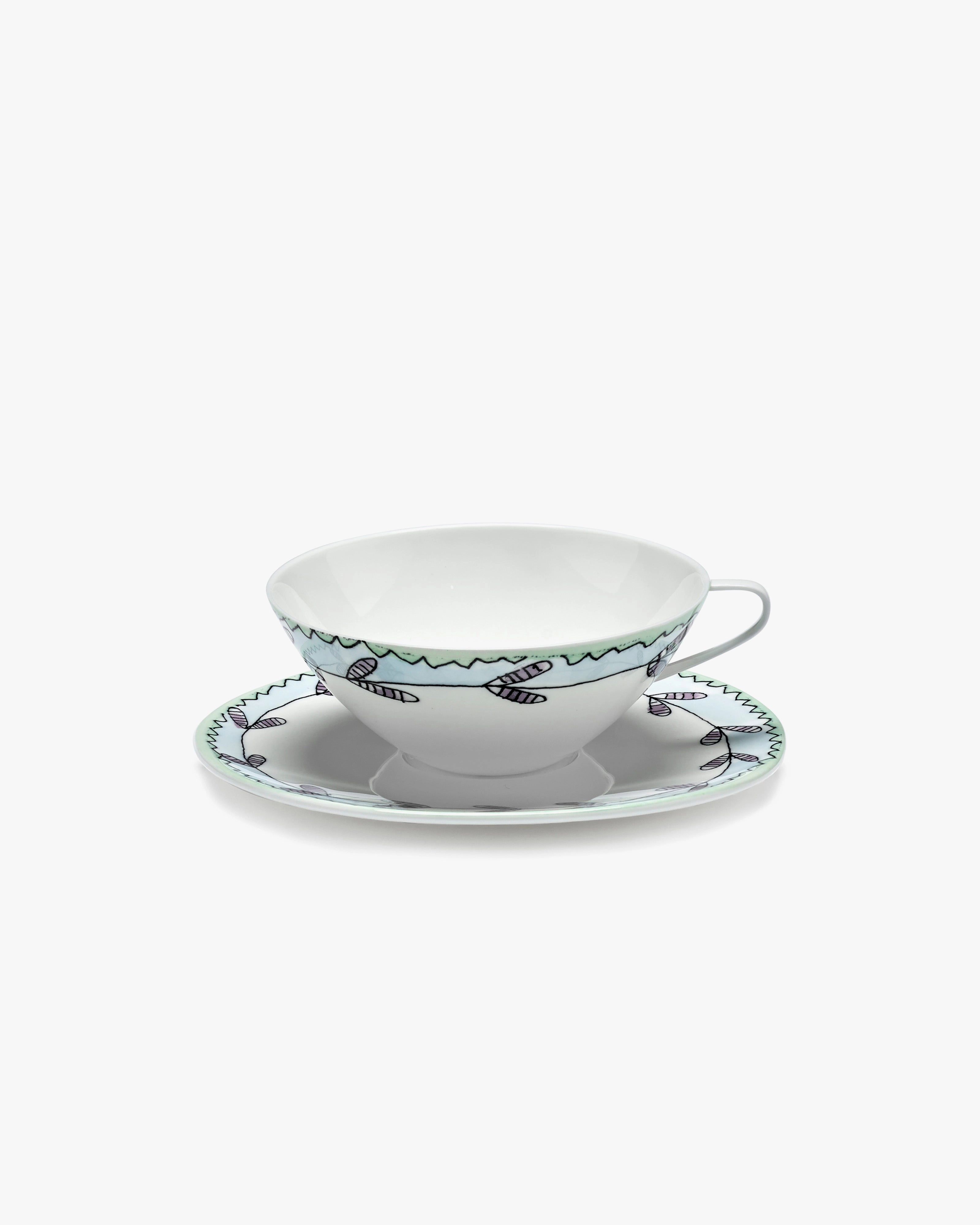 Tea cup with saucer Blossom milk Midnight Flowers Dinnerware tableware outlet