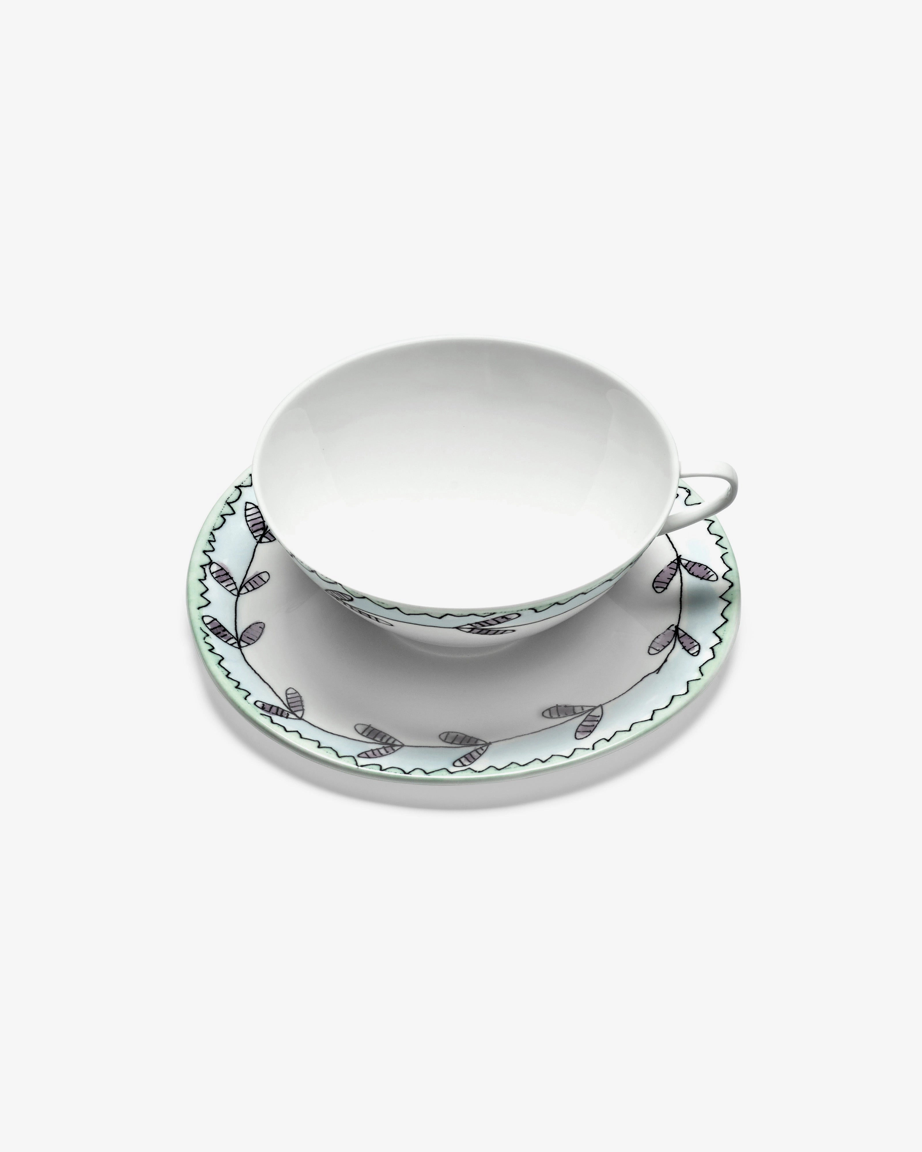 Tea cup with saucer Blossom milk Midnight Flowers