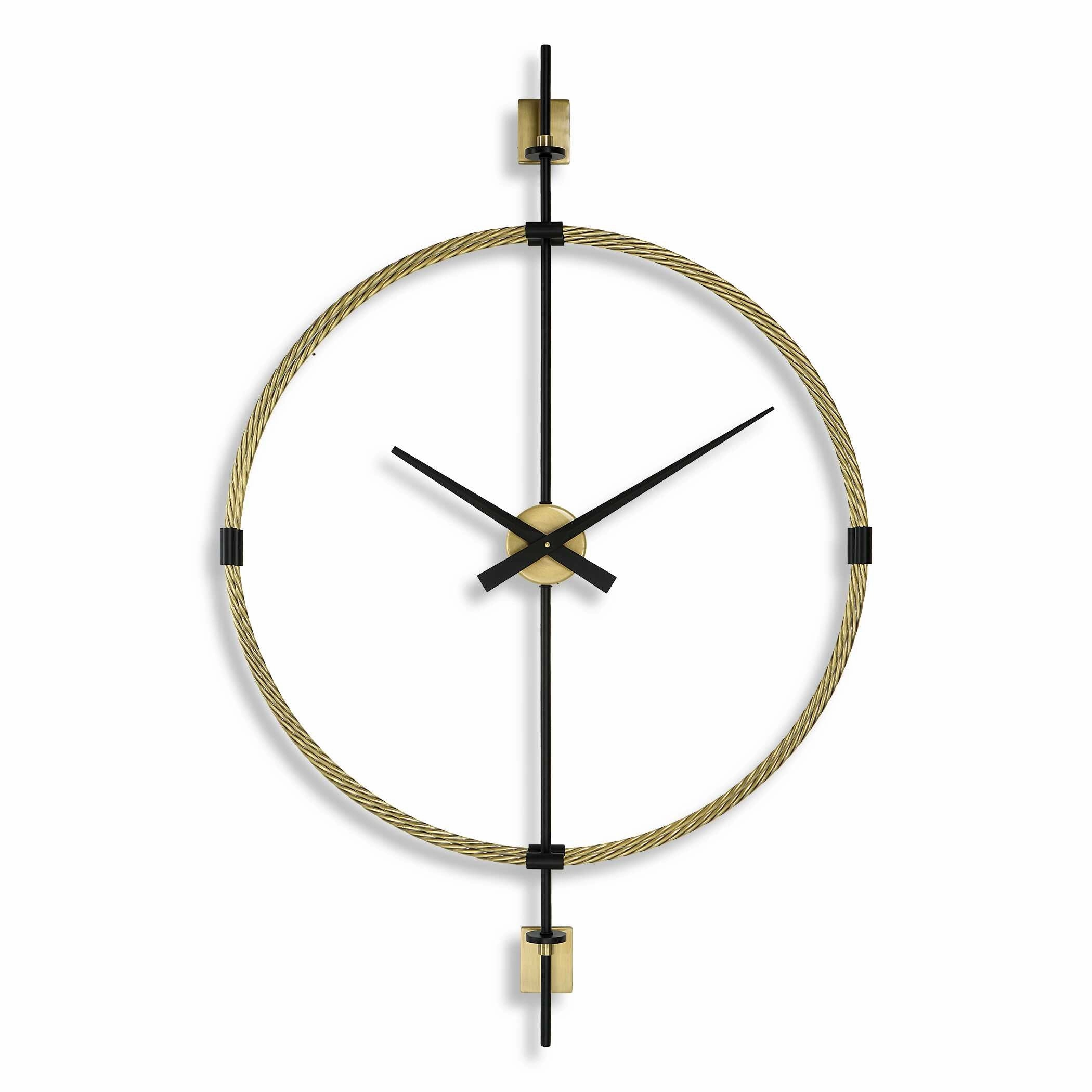 Time Flies Wall Clock Brushed Brass With Satin Black Clocks decor discount