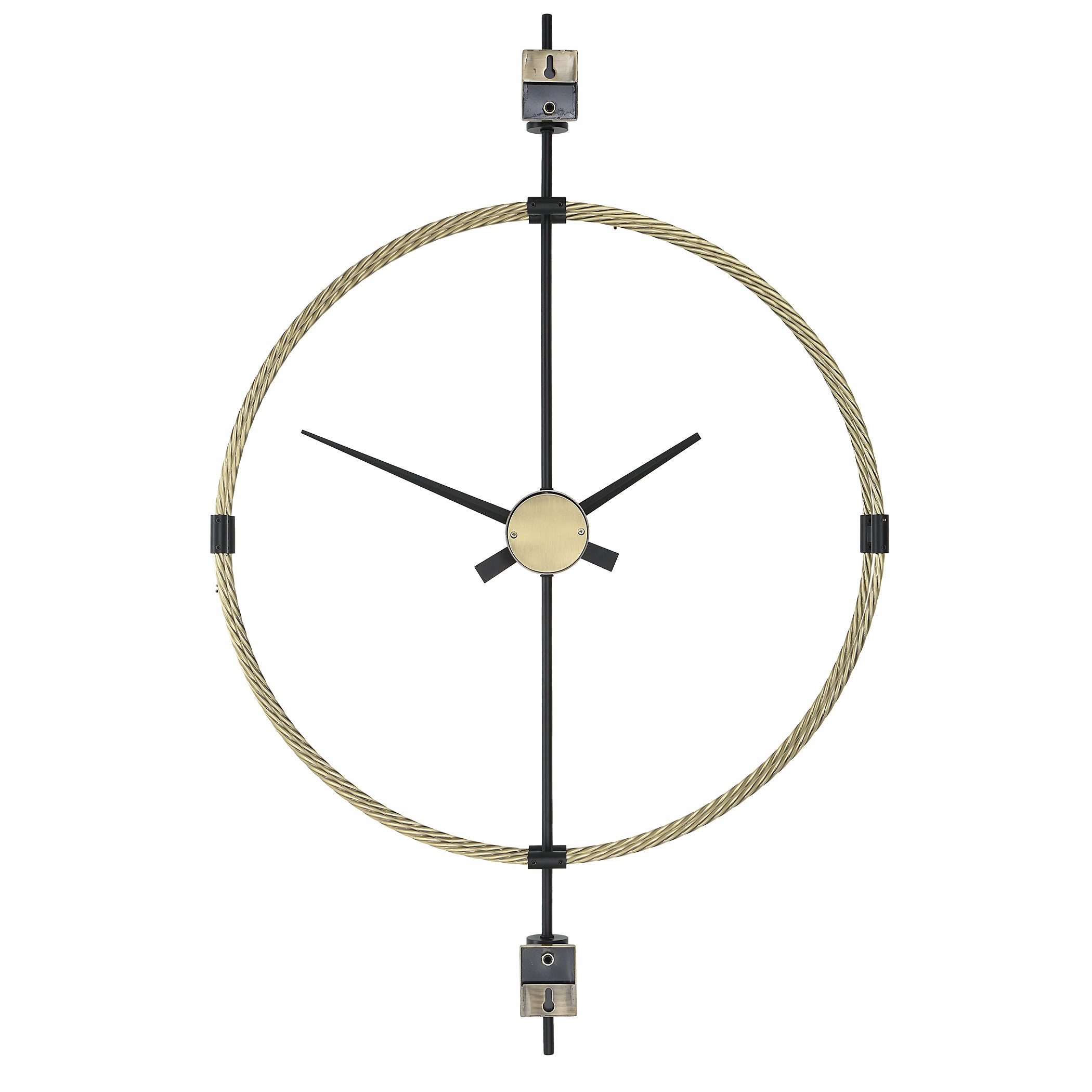 Time Flies Wall Clock Brushed Brass With Satin Black Clocks decor discount