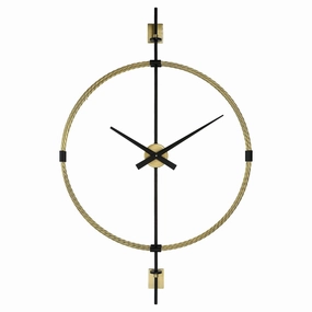 Time Flies Wall Clock Brushed Brass With Satin Black Wall Clocks Timeless Sale