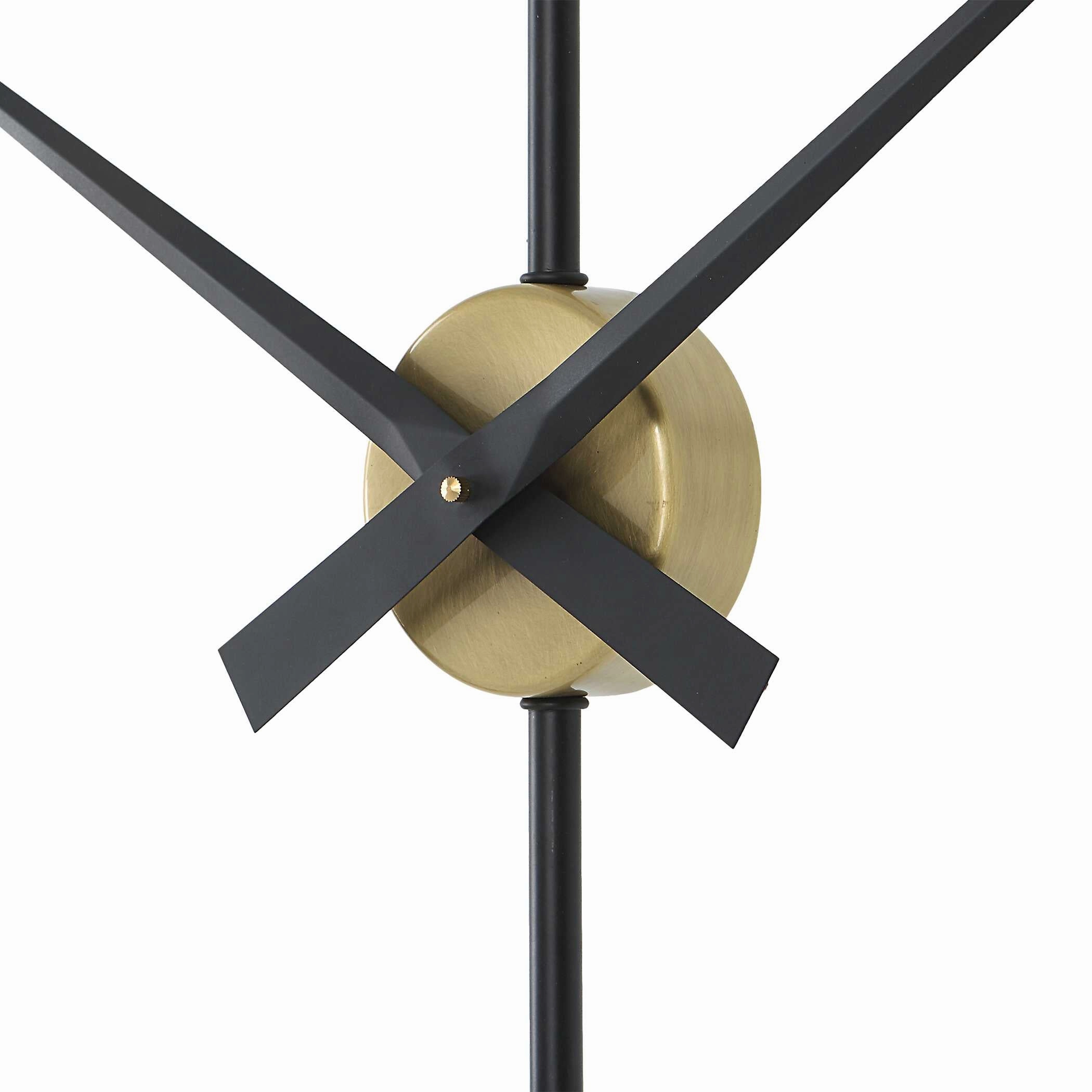 Time Flies Wall Clock Brushed Brass With Satin Black Clocks decor discount