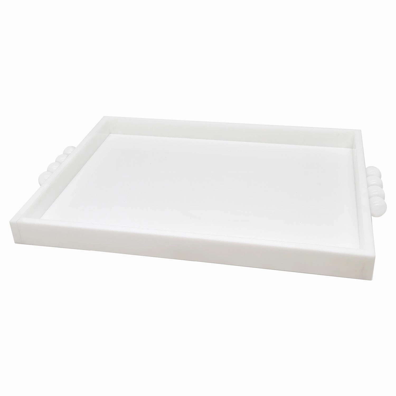 Tizo Design Acrylic Tray with Bubble Handles White 12x16 Decorative Trays cheap sale