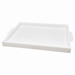 Tizo Design Acrylic Tray with Bubble Handles White 12x16 Decorative Trays cheap sale