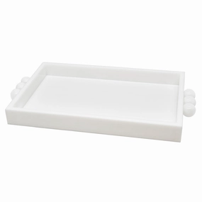Tizo Design Acrylic Tray with Bubble Handles White 12x8 Decorative Trays cheap sale
