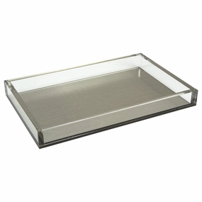Tizo Design Lucite Tray 12x8 (Silver Insert) Decorative Trays cheap sale