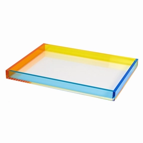 Tizo Design Multicolor Lucite Tray 16x12 Decorative Trays cheap sale