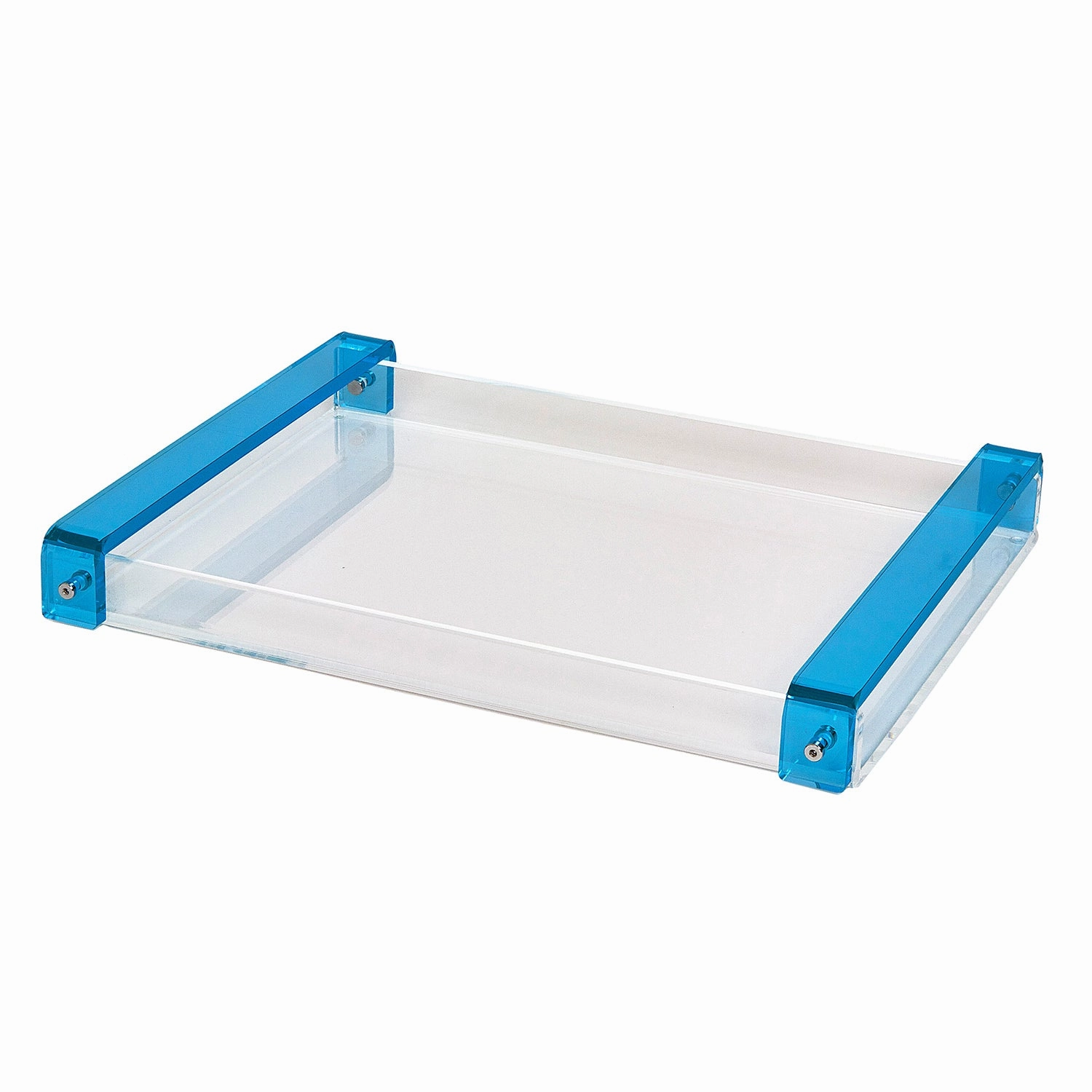 Tizo Design Turquoise  Lucite Tray w/Handle 16x12 Decorative Trays cheap sale