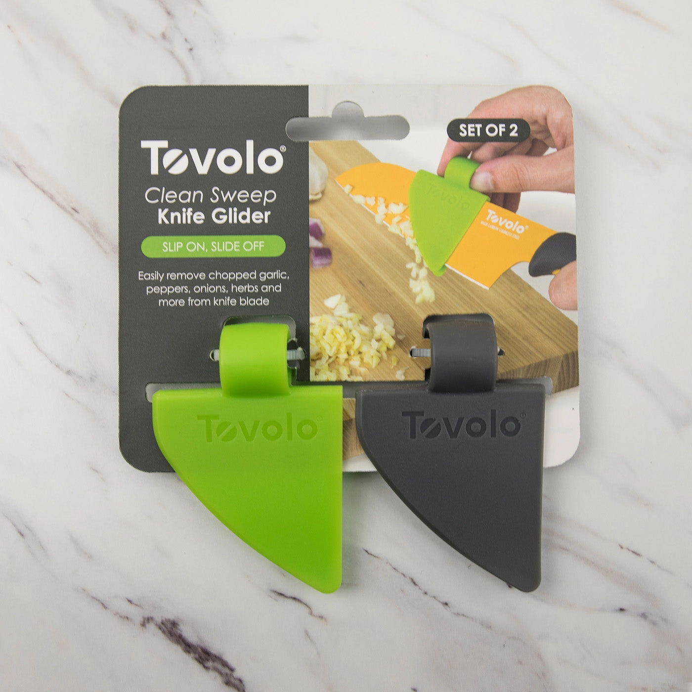 Tovolo Clean Sweep Knife Glider Garlic Knife Cleaner, Assorted Colors