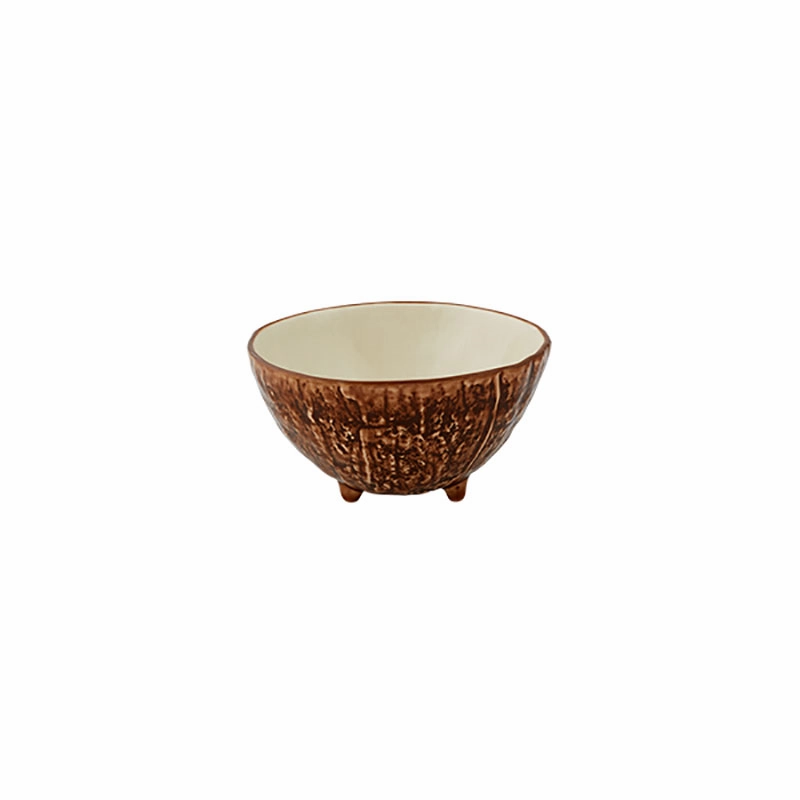 Tropical Fruits Coconut Bowl D14cm, Brown/White Bowls dinnerware special
