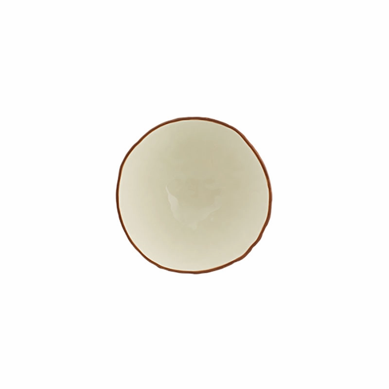 Tropical Fruits Coconut Bowl D14cm, Brown/White Serving Bowls Entertaining Set