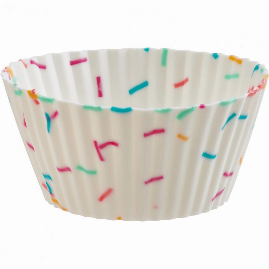 Trudeau Silicone Standard Muffin Baking Cup, White Confetti, Set of 12 Bakeware online promo