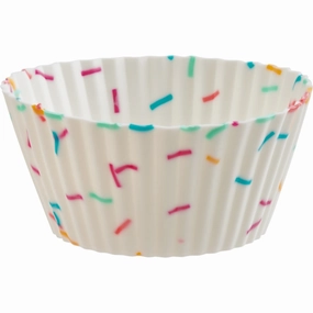 Trudeau Silicone Standard Muffin Baking Cup, White Confetti, Set of 12 Bakeware online promo