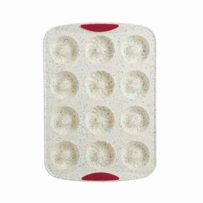 Trudeau Structure Silicone 12 Cavity Decorated Donut Pan, Confetti/Fuchsia Bakeware online promo