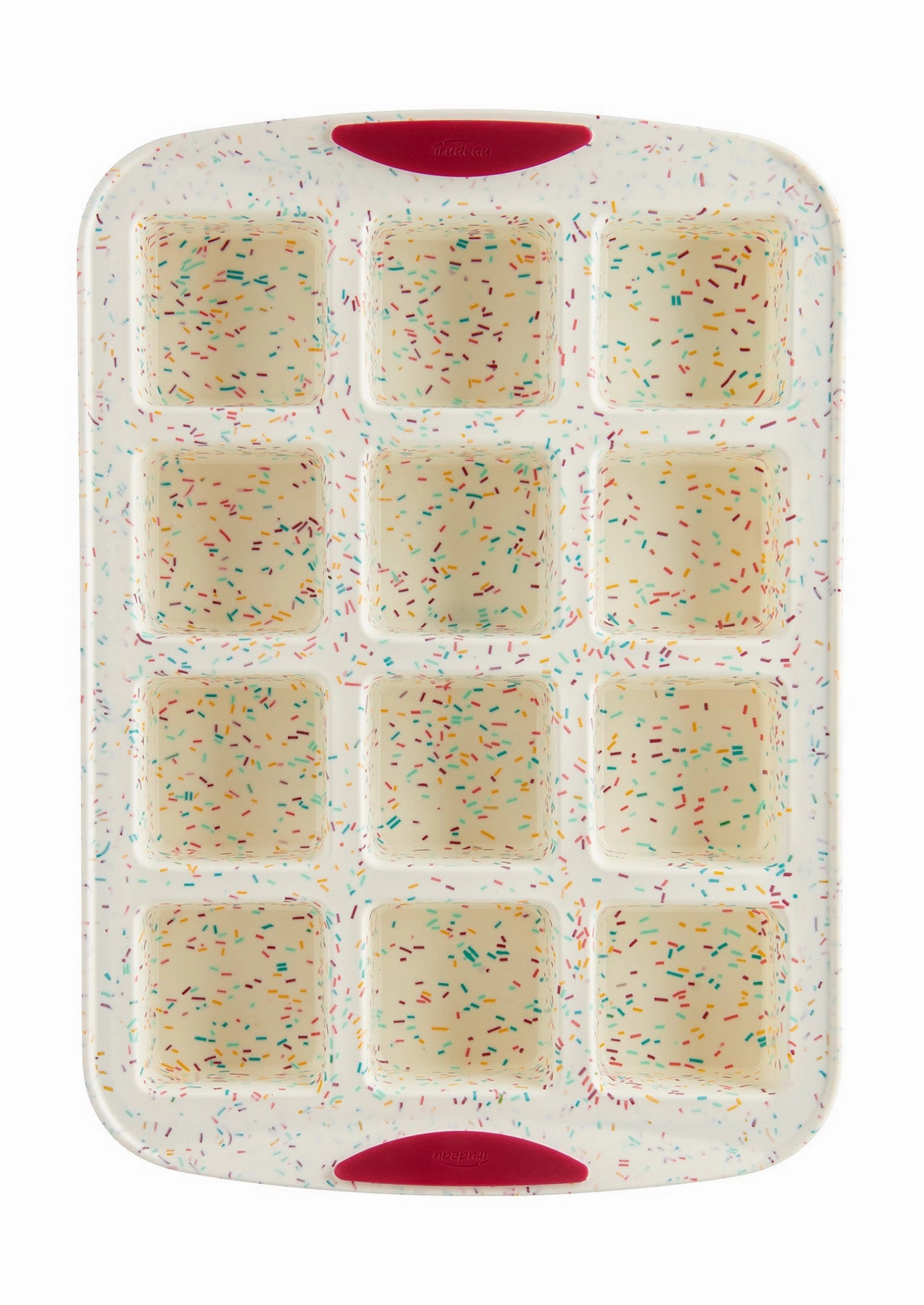 Trudeau Structure Silicone 12 Cavity Mini Brownie Pan, Confetti/Fuchsia Bakeware online promo